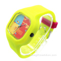 Square Silicone Quartz Watch Kids Colorful Jelly